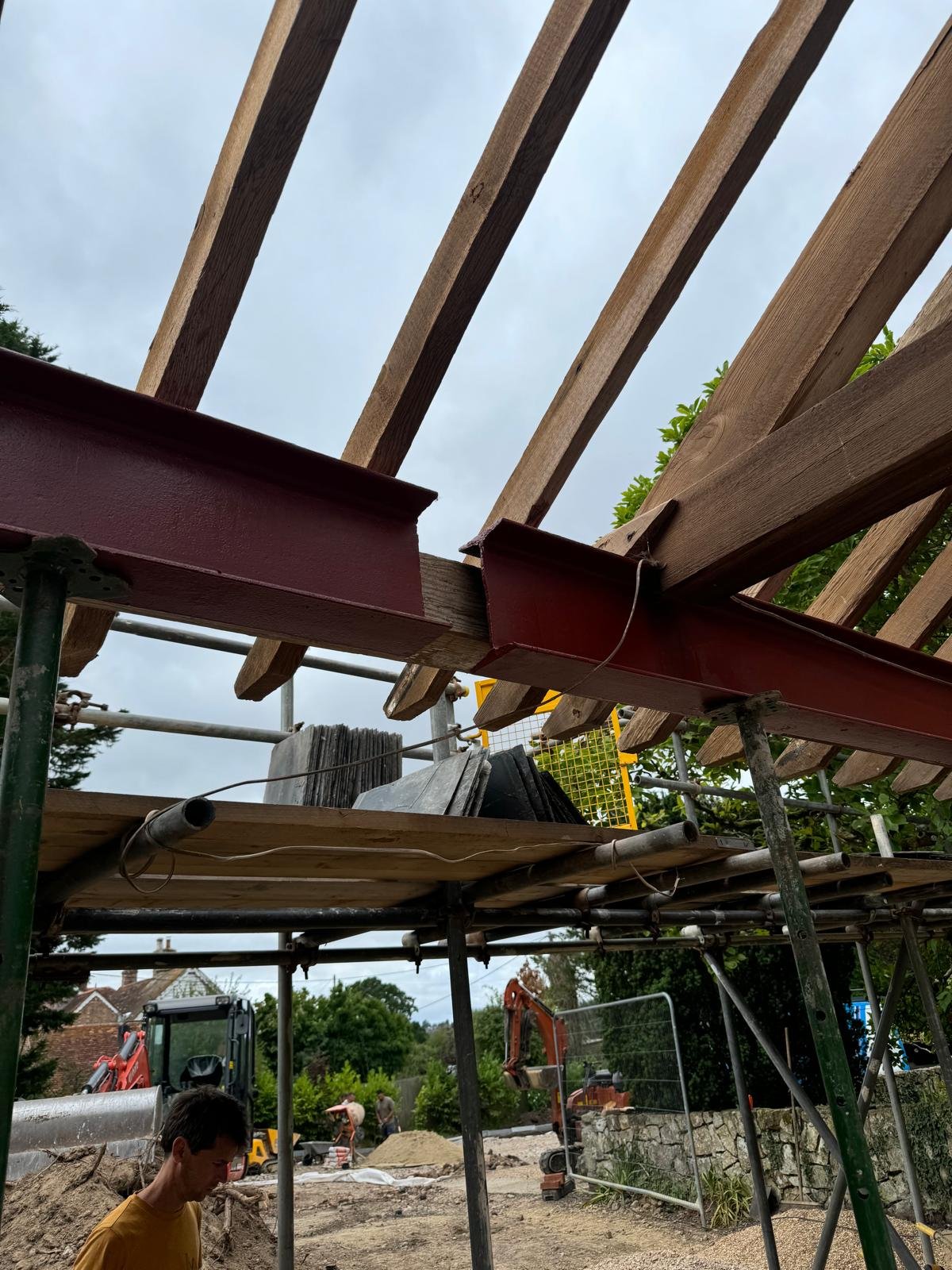 Structural steelwork and roof preparation